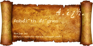 Asbóth Ágnes névjegykártya